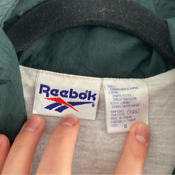 Reebok Vintage Tribal Pattern Green Track Jacket, Size Small - Picture 3 of 7